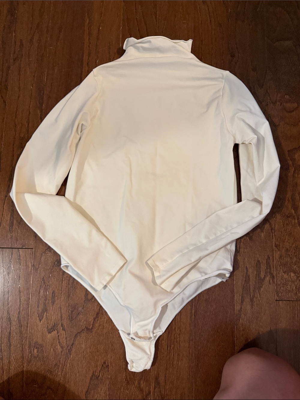 SKIMS Cream Long-Sleeve Turtleneck Bodysuit